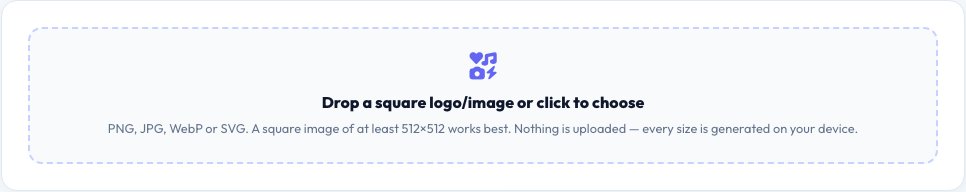 Screenshot of the free Favicon Generator (Multi-Size ICO & PNG) tool on AZRS QuickFix
