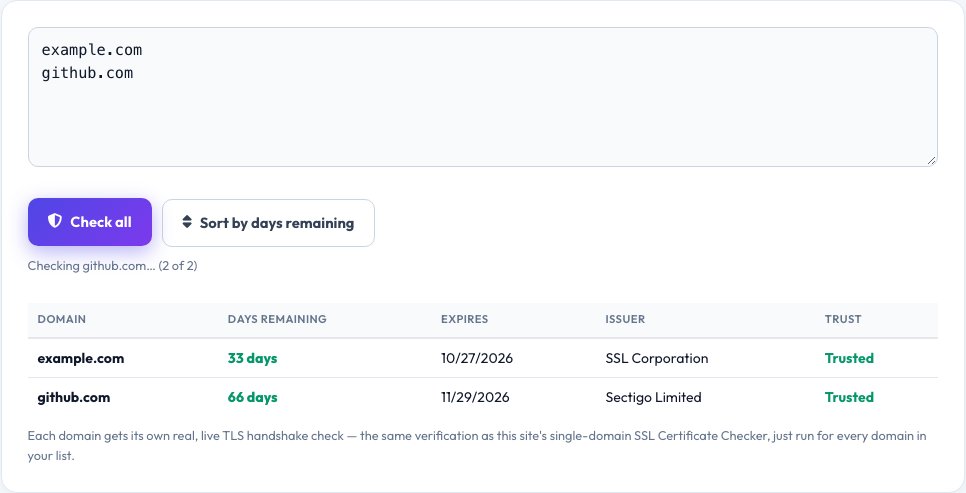 Step 1 — starting SSL Certificate Batch Checker on AZRS QuickFix
