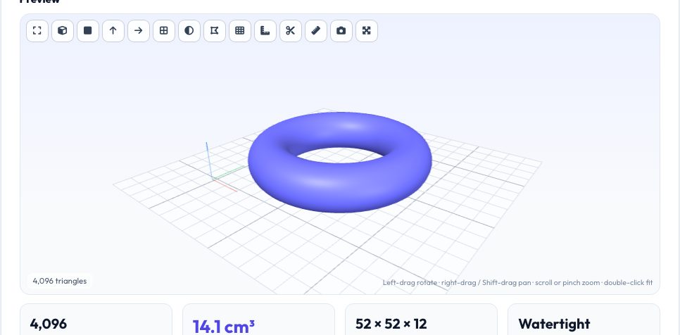 Screenshot of the free STL to STEP Converter (Mesh to Solid) tool on AZRS QuickFix