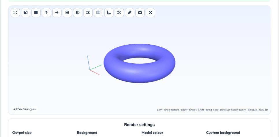 Screenshot of the free 3D Model to GIF, PNG & Video Preview Maker (Turntable) tool on AZRS QuickFix