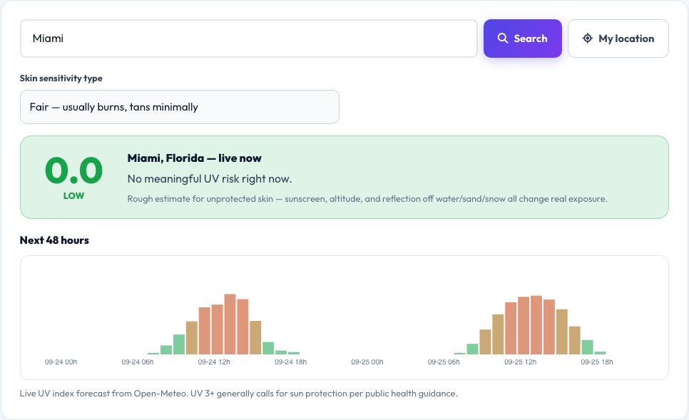 Step 1 — starting Live UV Index & Sun Safety Calculator on AZRS QuickFix