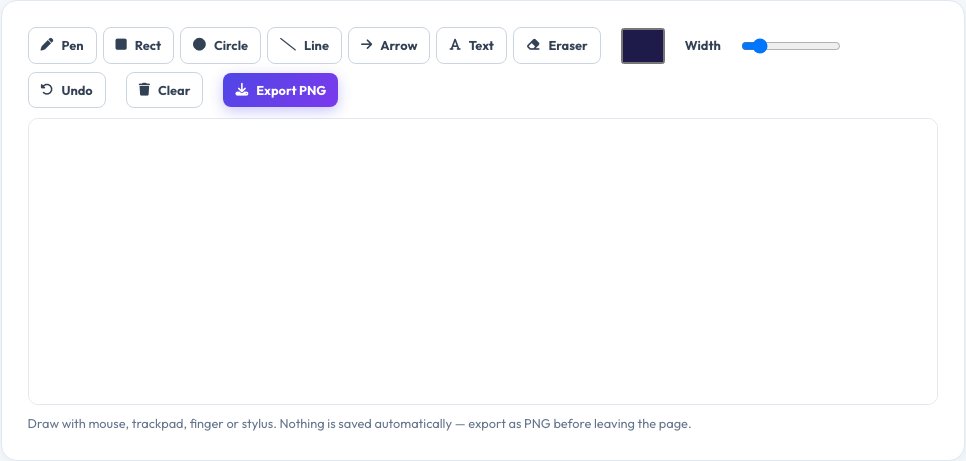 Screenshot of the free Quick Sketch & Whiteboard tool on AZRS QuickFix